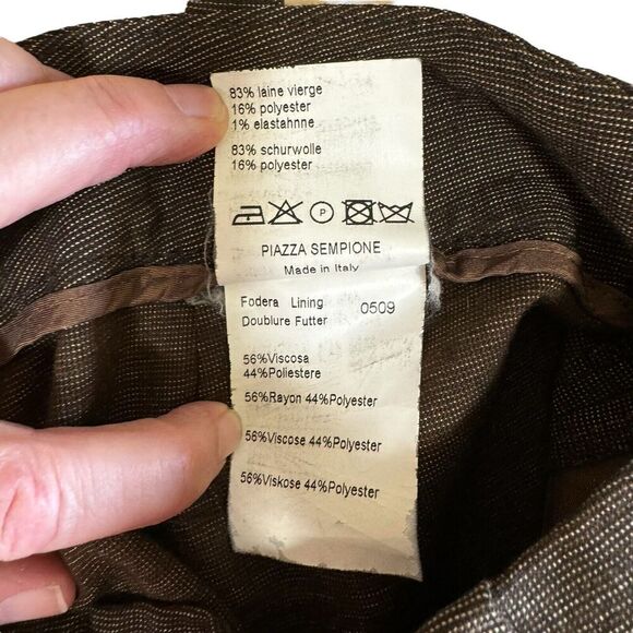 Piazza Sempione Women's Wool Blend Pants Slacks Lined Sz 8 Brown Made In Italy - Picture 9 of 9